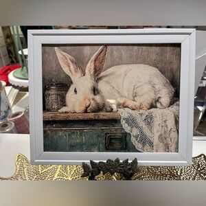 Framed Rabbit Art Print 8x10
